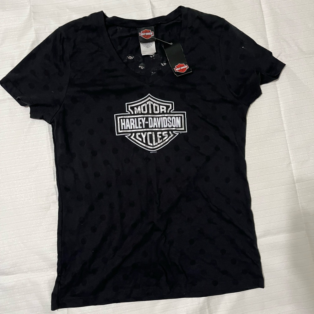 Harley-Davidson Black Polka Dot Men's Tee